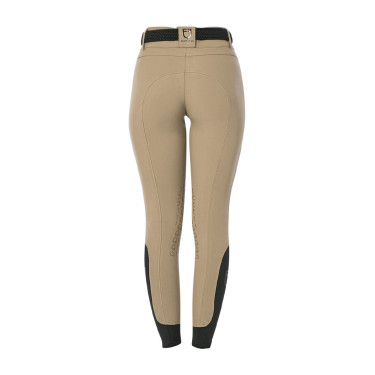 Dames rijbroek Equestro met kniestGrip hoge taille Wierook Beige