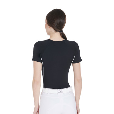 Dames slim fit trainingsshirt techniek Equestro Zwart Dames slim fit trainingsshirt techniek Equestro Zwart