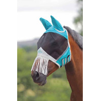 Vliegenmasker met franjes neus Shires FlyGuard Pro Blauwgroen