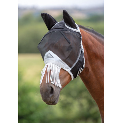 Vliegenmasker met franjes neus Shires FlyGuard Pro Zwart