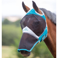 Vliegenmasker met neusbescherming Shires zonder oren FlyGuard Pro Blauwgroen