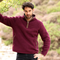 Heren half-zip fleece Shires Aubrion Core Bordeaux