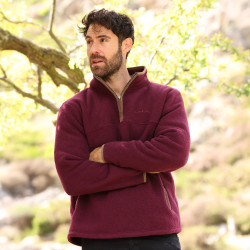 Heren half-zip fleece Shires Aubrion Core Bordeaux