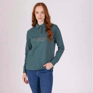 Aubrion Equestrian Shires sweatshirt met knopen Tijm Groen Aubrion Equestrian Shires sweatshirt met knopen Tijm Groen