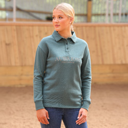 Aubrion Equestrian Shires sweatshirt met knopen Tijm Groen Aubrion Equestrian Shires sweatshirt met knopen Tijm Groen