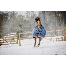 Equithème Tyrex Aisance 1200D High Neck deken Kobaltblauw Equithème Tyrex Aisance 1200D High Neck deken Kobaltblauw