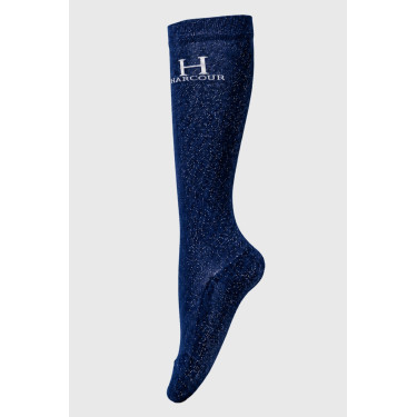 Glitter sokken Harcour Happy per 2 Marine Marineblauw Glitter sokken Harcour Happy per 2 Marine Marineblauw