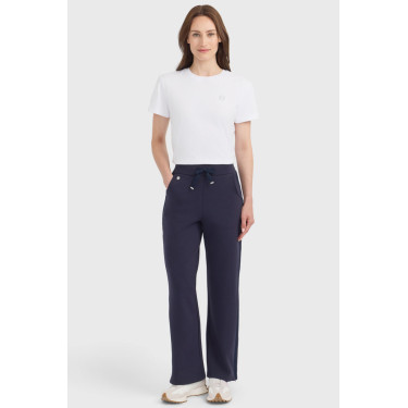 Damesbroek Harcour Clarisse in tricotstof Marine Marineblauw