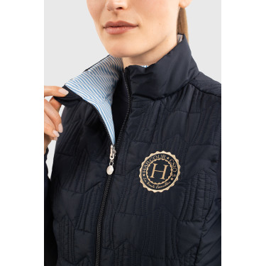 Mouwloos vest Harcour Quickstara Reversible Dames CSIO La Baule Marine / marinière hemelblauw Marineblauw