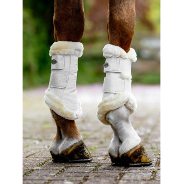 Zachte LeMieux peesbeschermers met fleece rand Brilliance Wit Zachte LeMieux peesbeschermers met fleece rand Brilliance Wit