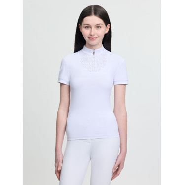 Wedstrijdpolo met korte mouwen Young Rider LeMieux Brilliance Livvy Wit