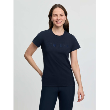 LeMieux Brilliance dames T-shirt met korte mouwen Marine Marineblauw LeMieux Brilliance dames T-shirt met korte mouwen Marine Marineblauw