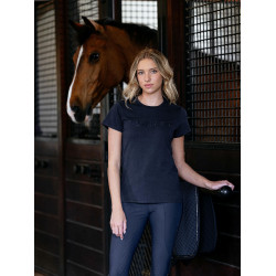 LeMieux Brilliance dames T-shirt met korte mouwen Marine Marineblauw LeMieux Brilliance dames T-shirt met korte mouwen Marine Marineblauw