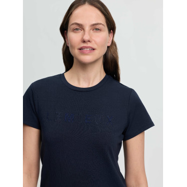 LeMieux Brilliance dames T-shirt met korte mouwen Marine Marineblauw LeMieux Brilliance dames T-shirt met korte mouwen Marine Marineblauw
