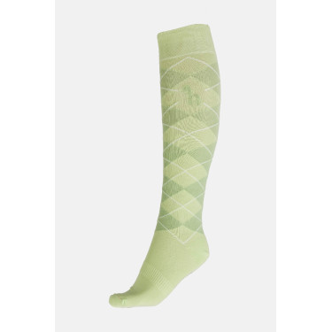 Horze Holly ruitersokken met argylemotief Wit jade