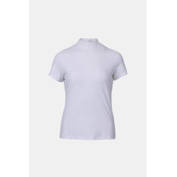 Wedstrijdpolo B Vertigo Charlotta dames korte mouwen Wit / turquoiseblauw