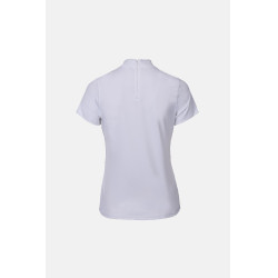 Wedstrijdpolo B Vertigo Charlotta dames korte mouwen Wit / turquoiseblauw