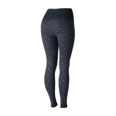 Dames naadloze Horze paardrijlegging Vanessa met fullseat van siliconen Denim Blauw