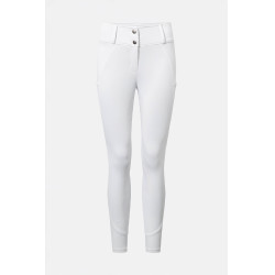Rijbroek Horze Matilda geperforeerd dames full grip Wit / turquoiseblauw