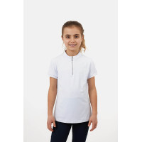 Horze Mina Young Rider trainingsshirt Wit / turquoiseblauw