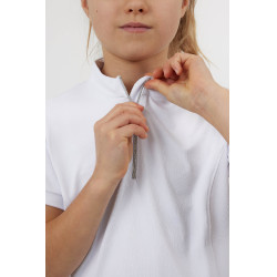 Horze Mina Young Rider trainingsshirt Wit / turquoiseblauw