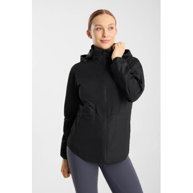 Dames regenbestendige lichte rijjas Horze Fiora Donker marineblauw