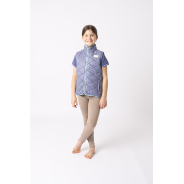 Mouwloos rijvest Horze Selina kind Fluwelen ochtend Blauw