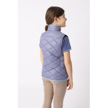Mouwloos rijvest Horze Selina kind Fluwelen ochtend Blauw