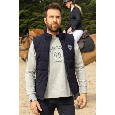 Harcour Pona mouwloos herenvest Marine / wit Blauw