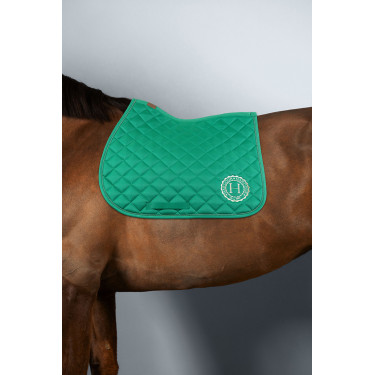 Zadeldoek Sunny en muts Funny Harcour pack Groen / lichtgoud Zadeldoek Sunny en muts Funny Harcour pack Groen / lichtgoud