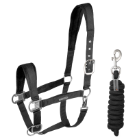 Halter en leadrope Waldhausen Velvet Zwart
