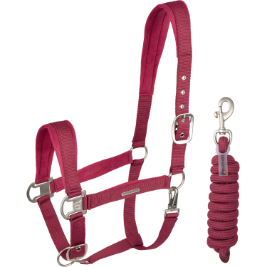 Halter en leadrope Waldhausen Velvet Granaat Rood