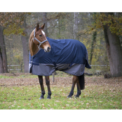 Couverture Equi-Theme TYREX 600 D Marine / gris