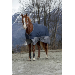 Equithème TYREX 600 D deken Marine / grijs Blauw Equithème TYREX 600 D deken Marine / grijs Blauw
