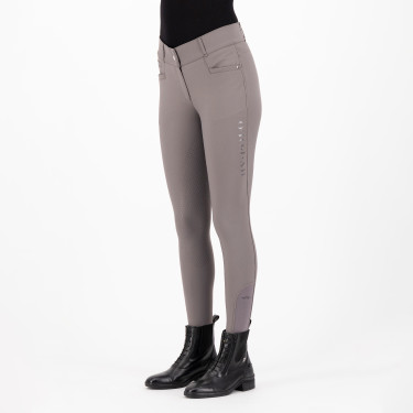 Rijbroek HV Polo Favourite Midwaist FullGrip Donker zand Grijs