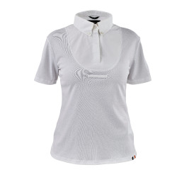 Short-sleeve lavallière blouse young rider Shires Aubrion Wit