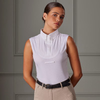 Mouwloze blouse met lavallière Shires Aubrion Wit