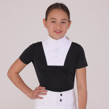 Wedstrijdshirt Optima MX jonge ruiter Shires Aubrion Zwart