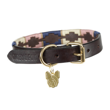 Halsband voor honden Drover Polo Shires Digby & Fox Marine / roze / naturel Blauw