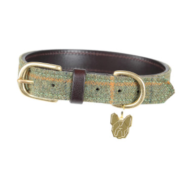 Hondenhalsband in tweed Shires Digby & Fox Rood/geel/blauwe ruiten Motieven