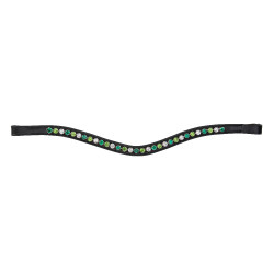 Frontdeel met groene strass Shires Velociti Gara Zwart