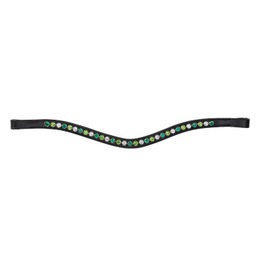 Frontdeel met groene strass Shires Velociti Gara Zwart