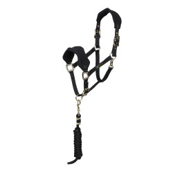 Shires Arma halster en fleece halstertouw Zwart