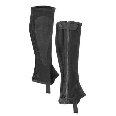 Shires Moretta kinder mini-chaps van suède Zwart