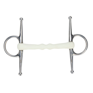 Shires EquiKind Softie bustrens met gebogen mondstuk Staal Grijs