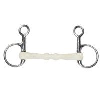 Baucherbit gebogen mondstuk EquiKind Softie Shires Staal Grijs