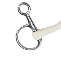 Baucherbit gebogen mondstuk EquiKind Softie Shires Staal Grijs