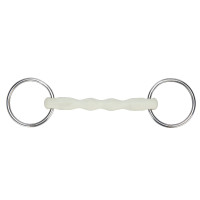 Shires EquiKind Softie bustrens met gebogen mondstuk Staal Grijs