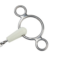 Shires EquiKind Softie dubbelgebroken kneveltrens met twee ringen Staal Grijs