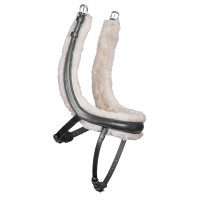 Franse gebogen neusriem met fleece Shires Velociti Rapida Zwart